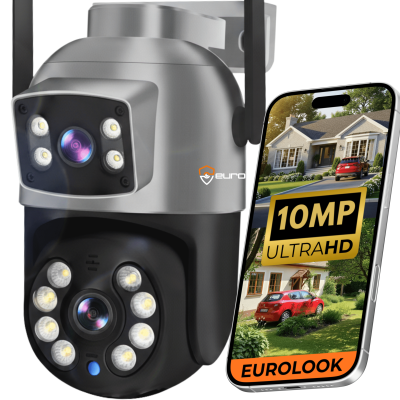 PODWÓJNA KAMERA WIFI IP SMART ZEWNĘTRZNA OBROTOWA 10MP DETEKCJA ALARM EUROLOOK ZC-05
