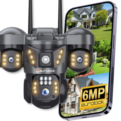 Potrójna kamera GSM bezprzewodowa 6Mpx Obrotowa EUROLOOK V-63 Pro GSM
